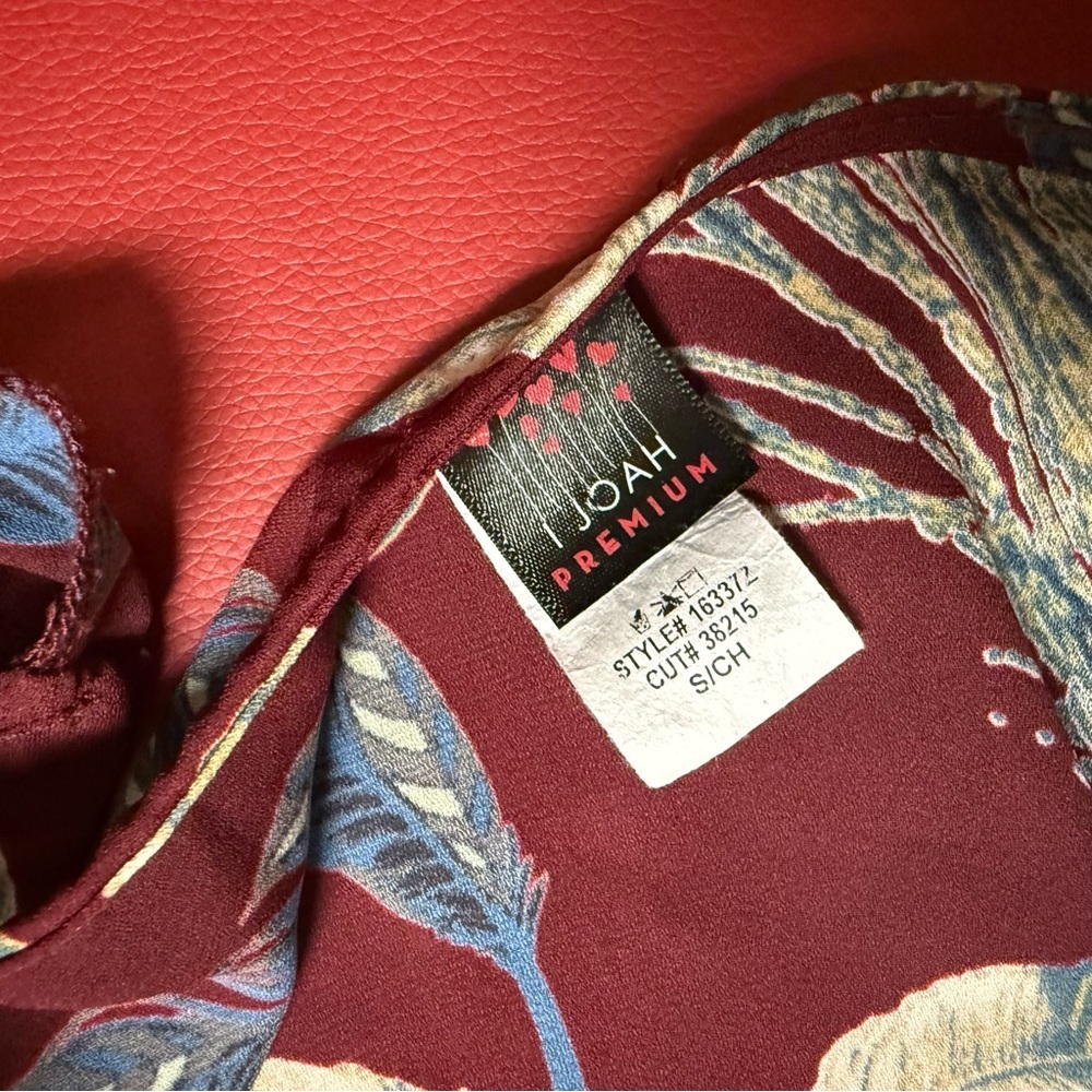 Boho Peacock Feather Print Kimono Cardigan | Maroon Drape Open Front (Loose Fit) - Picture 4 of 4